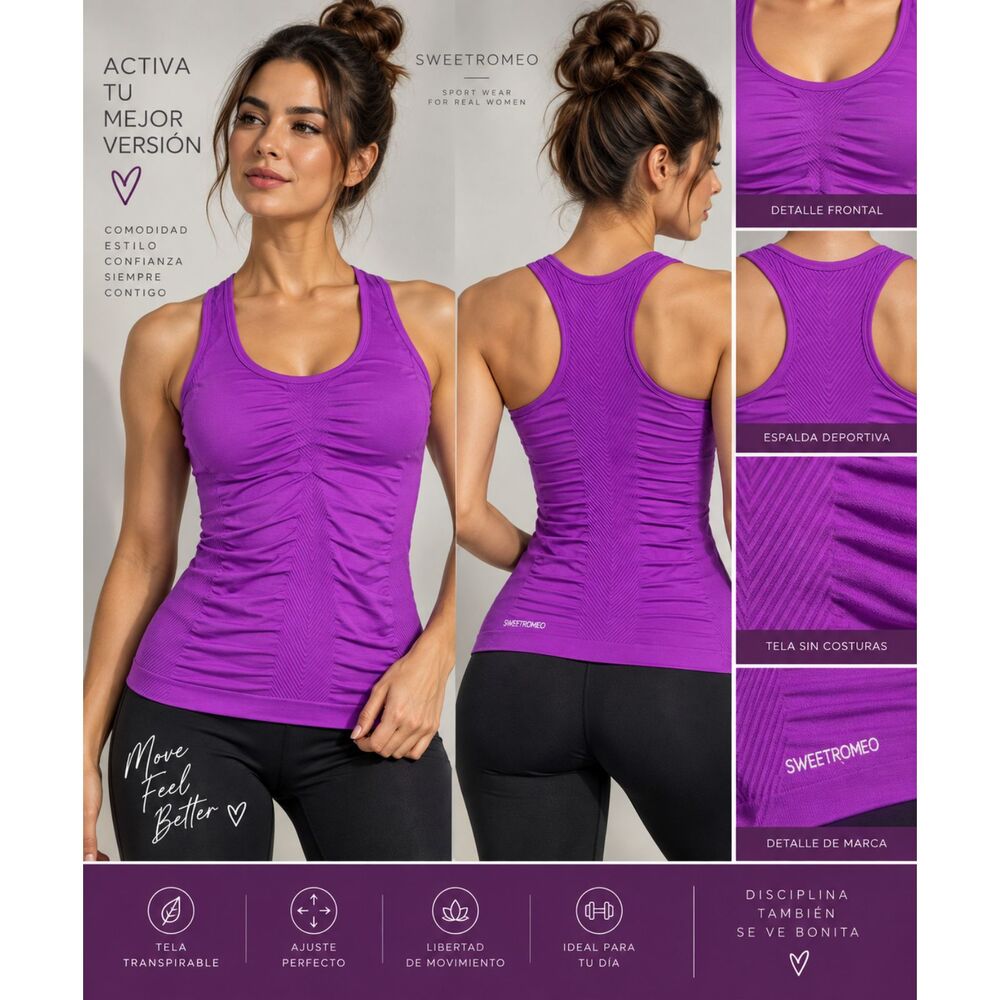 Sweet Romeo Active S/M Neon Magenta Seamless Racerback Workout Tank NWT